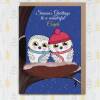 Season's Greetings to a wonderful couple personalised owls Christmas, Holidays, Xmas, festive card for couple, in-laws (Size A6/A5/A4) - A6: Single card