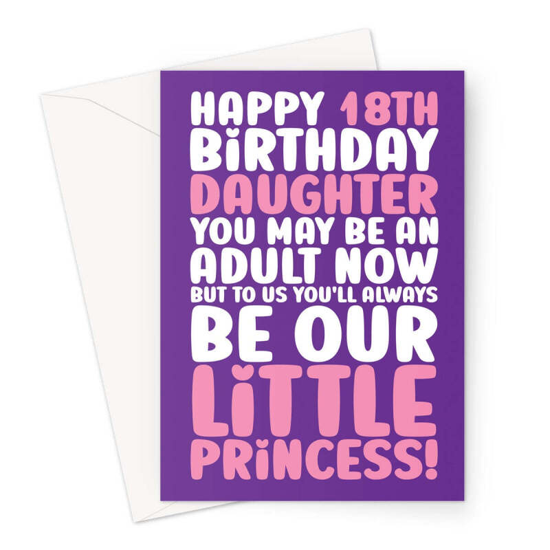 18th Birthday Card For Daughter - Princess - A5 Portrait - 1 Card