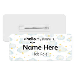 #hello my name is... Name Badge - Clouds & Stars