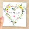Mother's Day Card For Mum Happy Mother's Day Mothers Day card Mothering Flower Wreath Mother's Day Card For Mom Mommy Mum Mummy - Square (6x6) / Blank Message