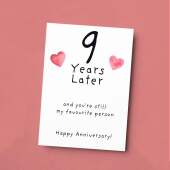 9th Wedding Anniversary Card For Wife Anniversary Card for Husband 9 Year Anniversary Card For Boyfriend or Girlfriend Ninth Anniversary