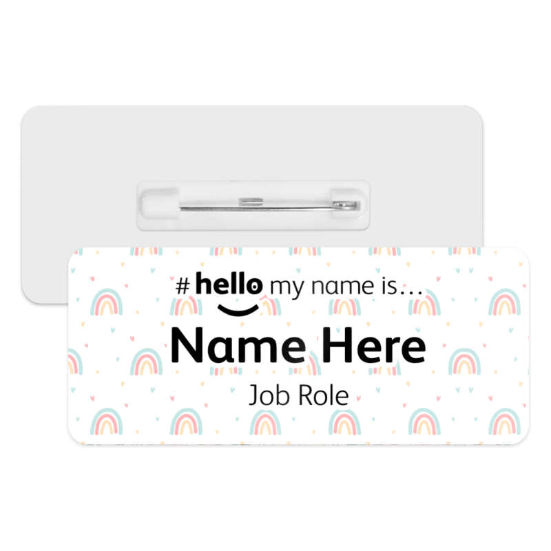 #hello my name is... Name Badge - Boho Candy Rainbows & Hearts
