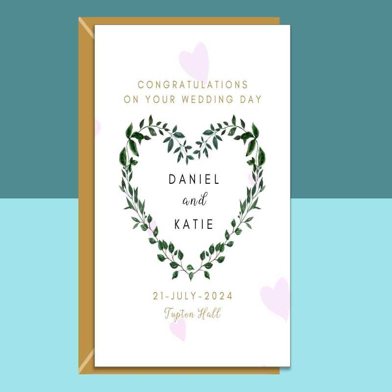 Customised Wedding Card - Personalised Wedding Day Card For Husband and Wife - Perfect card for anyone's special day - Large - Personalised inside