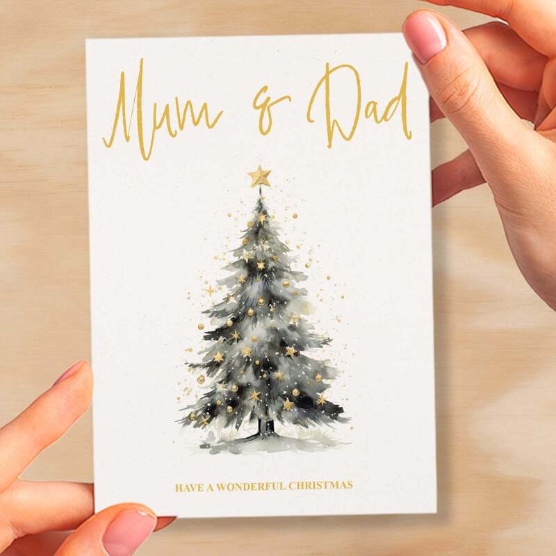 Christmas Card For Mum Card For Her Xmas Card for Mum Luxury Card For Mum Christmas Card for Loved One Mum Card Christmas Tree Card - Large (5x7) / Blank Message