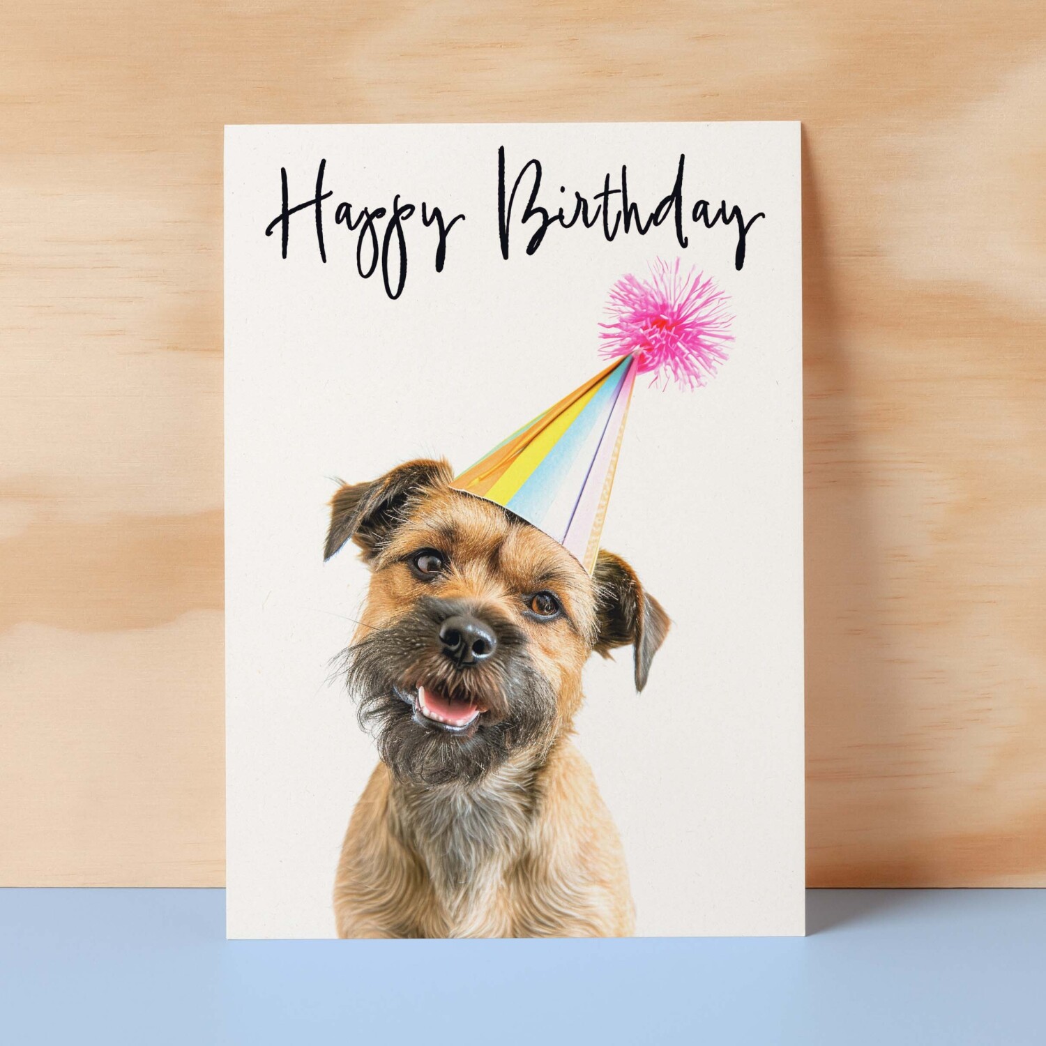 Birthday Card For Her Card For Friend Mum or Sister Birthday Card For Him Brother Dad Happy Birthday Card of Border Terrier Dog Card - Small (4x6) / Blank Message