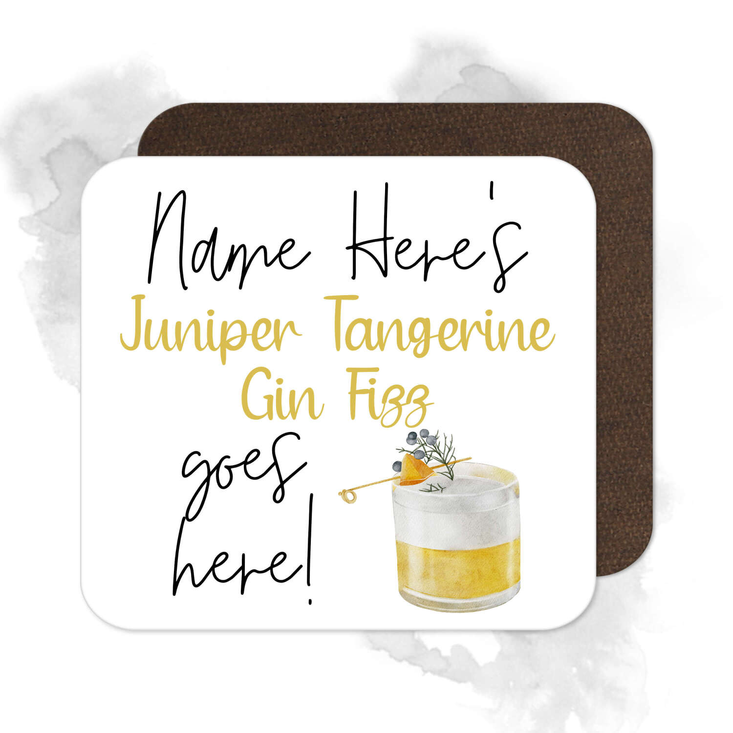 Personalised Drinks Coaster - Name's Juniper Tangerine Gin Fizz Goes Here!