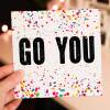 Congratulations, well done, new job, graduation card, colourful confetti-style, Congrats, Go you, Whoop (Size A6/A5/A4/Square 6x6") - A6: Single card - Congrats