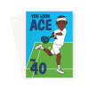 40th Birthday Card For Tennis Player - Male - A5 Portrait - 1 Card