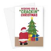 Funny Santa's Bum Crack Christmas Card