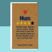 Funny Mother's Day Card - Ideal cheeky greetings card for your Mum this Mothers Day - 4 Star rating