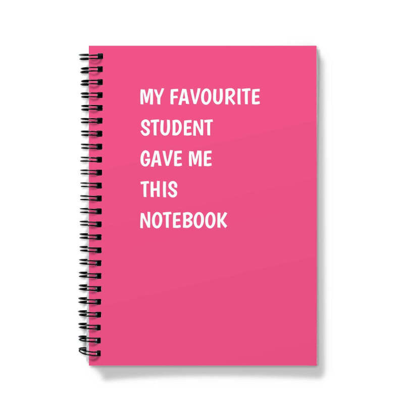 Funny Notebook - Thank You Teacher Gift - Pink - A5 - Lined