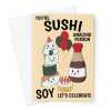 Happy Birthday Card - Funny Sushi Lover Pun -  A5 Greeting Card - A5 Portrait - 1 Card