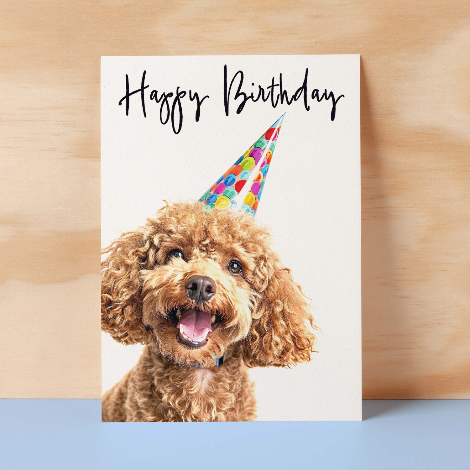 Birthday Card For Her Card For Friend Mum or Sister Birthday Card For Him Brother Dad Happy Birthday Card of Poodle Dog Fun Birthday Card - Small (4x6) / Blank Message