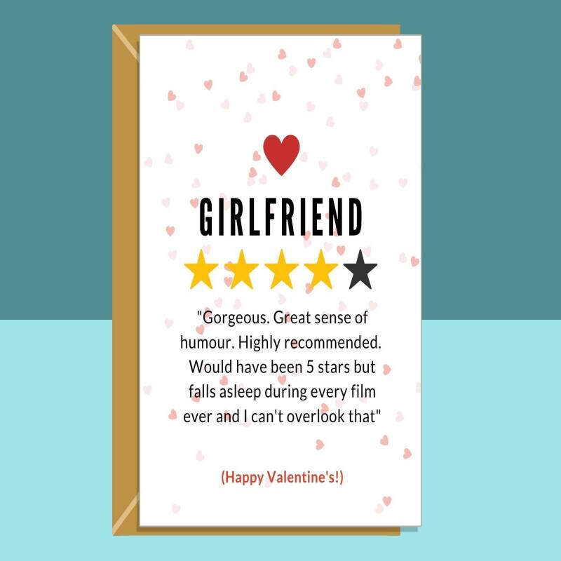 Funny Valentine's Card for Girlfriend - Ideal for any Girlfriend who falls asleep during films! - Cheeky Card for Valentines