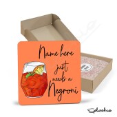 NEGRONI Coaster Cocktail Personalised Coaster, Personalised Fathers Day gift, Christmas Coaster, Secret Santa, Birthday Gift, Home Bar