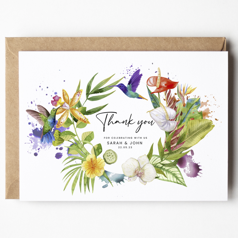 Thank You Cards, Wedding Thank You Cards, Eucalyptus Thank You Card - Personalised, Thank you wedding guest cards, Eucalyptus wedding cards - A6 - 4.1" x 5.8"