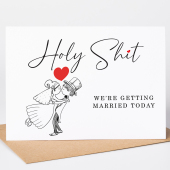 Holy Shit We're Getting Married Groom Wedding Day Card