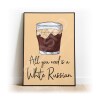 WHITE RUSSIAN Art Print, High Gloss Print, Hand Drawn Cocktail Art, Home Decor, Home Bar Custom Drink Art White Russian Cocktail, Hand Drawn - A6
