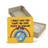 More People As Wonderful As You Coaster - Friendship Gift, Thank You Gift, Positivity, Rainbow Thank You Gift, Positivity, Positive Coaster
