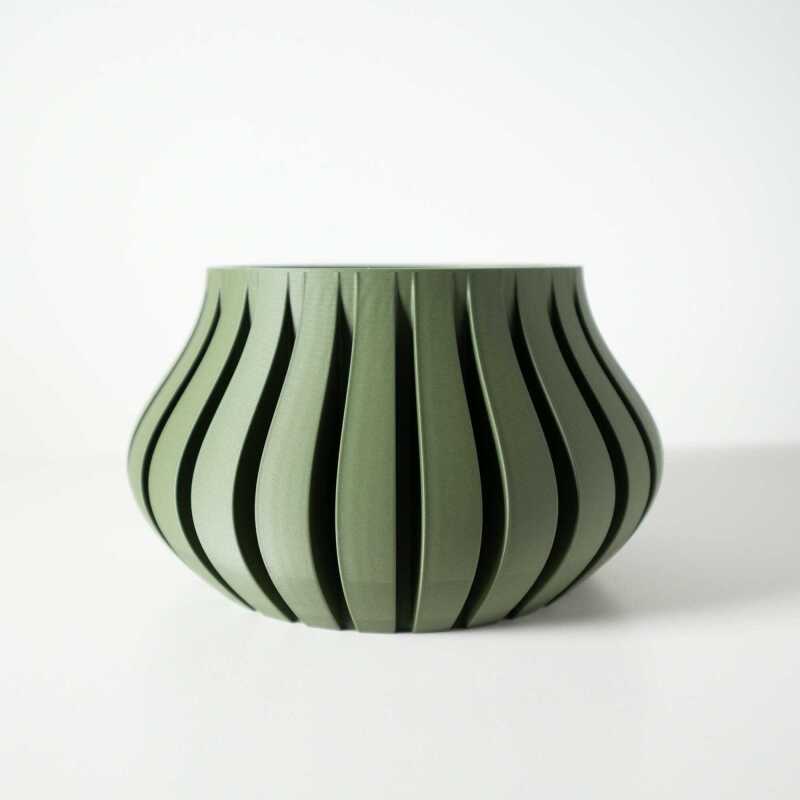 The Toril Planter Pot with Drainage Tray & Stand Included - Matte Dark Green - 3"