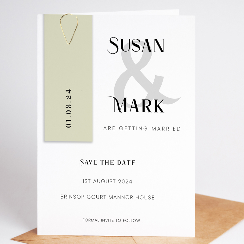 Modern Save The Date - Wedding Invite Cards - A6 - 4.1" x 5.8"