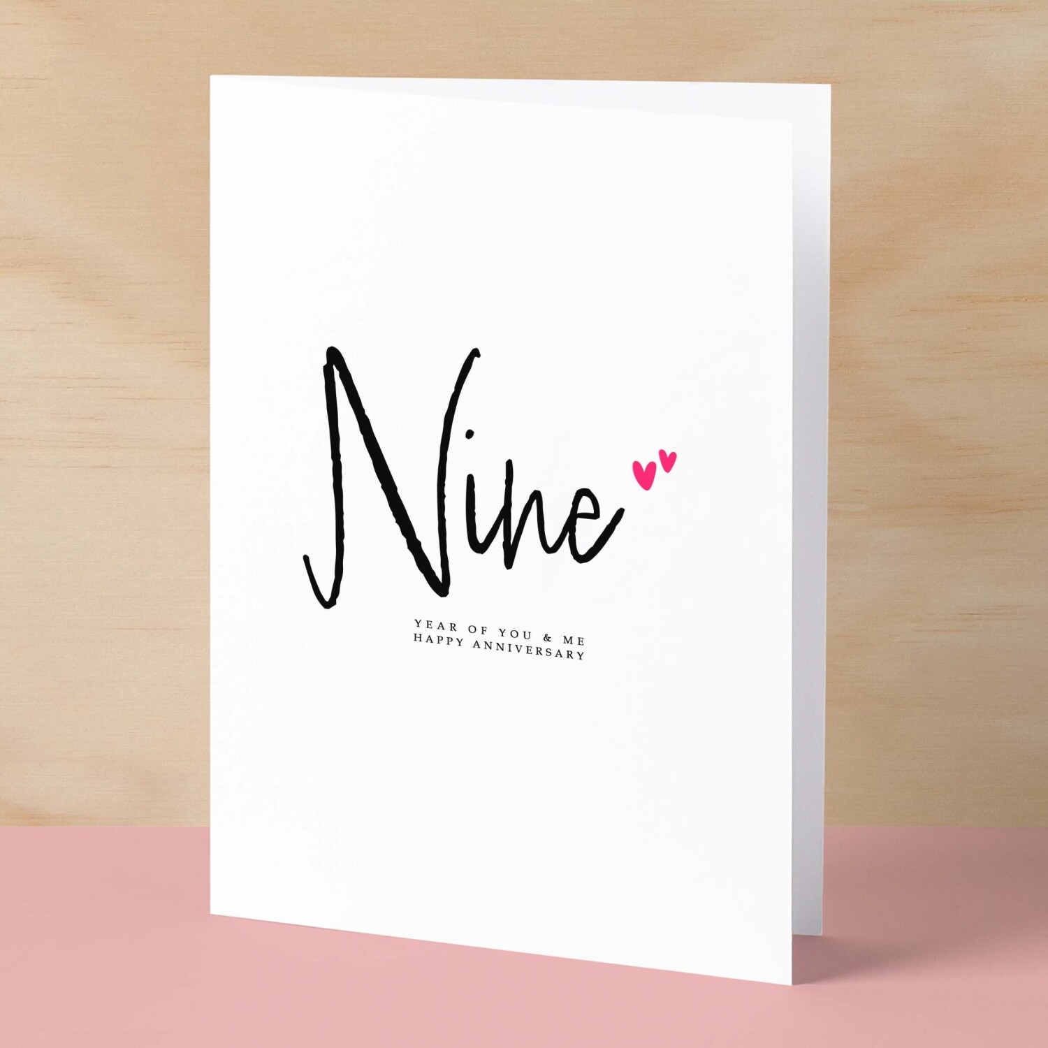 Nine Year Anniversary Card For Husband 9 Year Anniversary Card Boyfriend or Girlfriend Wedding Anniversary Card For Wife - Small (4x6) / Blank Message