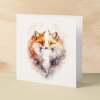 Anniversary or Valentine's Day Card For Wife Anniversary Card For Husband Boyfriend or Girlfriend Valentines Card For Him or Her Fox Heart - Square (6x6) / Blank Message