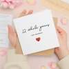 12th Anniversary Card For Wife, Husband, Girlfriend or Boyfriend, Simple Love Heart, Modern & Charming Gesture - Square (5.5x5.5) / Blank Inside