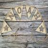 Personalised bunting with wooden letters for nursery decor. Name bunting. Wooden name sign. Wooden lettering. Wooden letters for wall - 1 letter - Oak flg/Walnut ltr
