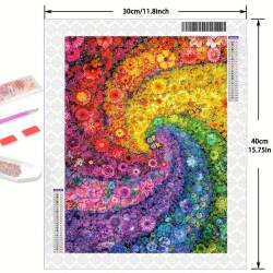 Diamond Art Kit Rainbow Floral Swirl 5D DIY Art Kit