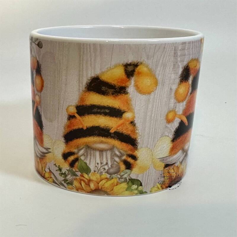 Adorable Gnome Mugs with Sunflower and Bee Design - Honeycomb