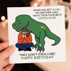 Funny adult dinosaur birthday card: No one asks what your favourite dinosaur is, they don't even care (Size A6/A5/A4/Square 6x6") - A6: Single card - American English - Male