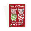 Pigs In Blankets Christmas Card For A Vegetarian - A5 Portrait - 1 Card