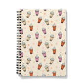 Boba Bubble Tea Pattern Notebook