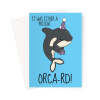 Funny Orca Birthday Card - Killer Whale - A5 Portrait - 1 Card