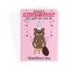 Funny Valentine's Day Card - Naughty Beaver Pun Design - A5 Portrait - 1 Card