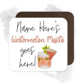 Personalised Drinks Coaster - Name's Watermelon Martini Goes Here!