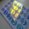Glow in the Dark Alien Stickers in 1 inch or 0.5inch sizes - 1