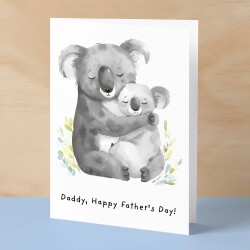 Father's Day Card For Daddy Cute Koala and Joey Illustration Father's Day Card For Dad Father's Day Gift From Child - Small (4x6) / Blank Message