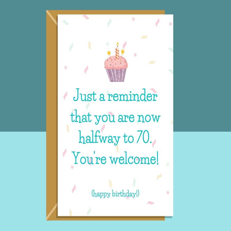 Funny 35th Birthday Card - For him or for her | Brother | Sister | Son | Daughter | Friend | Colleague | Cousin... turning 35 years old - Blank inside