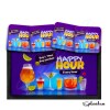 Bar Runner Mat, Happy Hour - Cocktail Bar Custom Beer Mats & 4 x Drinks Coasters Funny Garden Bar Sets / Personalised Mats Home Cocktails - Set of 4 Coasters