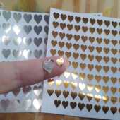 Gold, Silver or Holographic Heart Stickers 100 in a set 1cm and 8mm