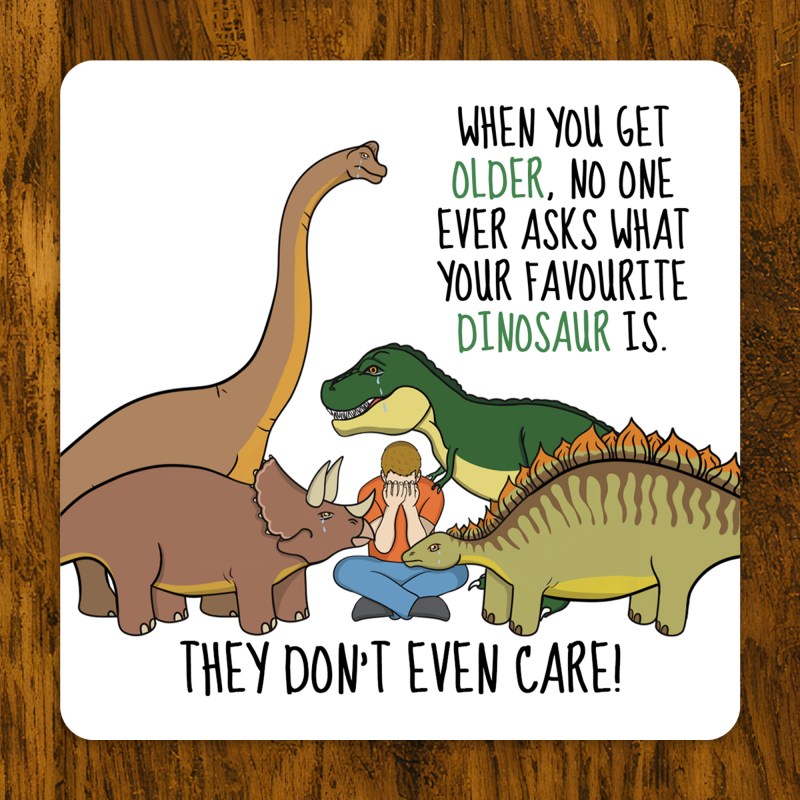 Funny Favourite Dinosaur Coaster - White