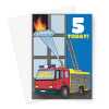 Child's 5th Birthday Card - Fire Engine - A5 Portrait - 1 Card