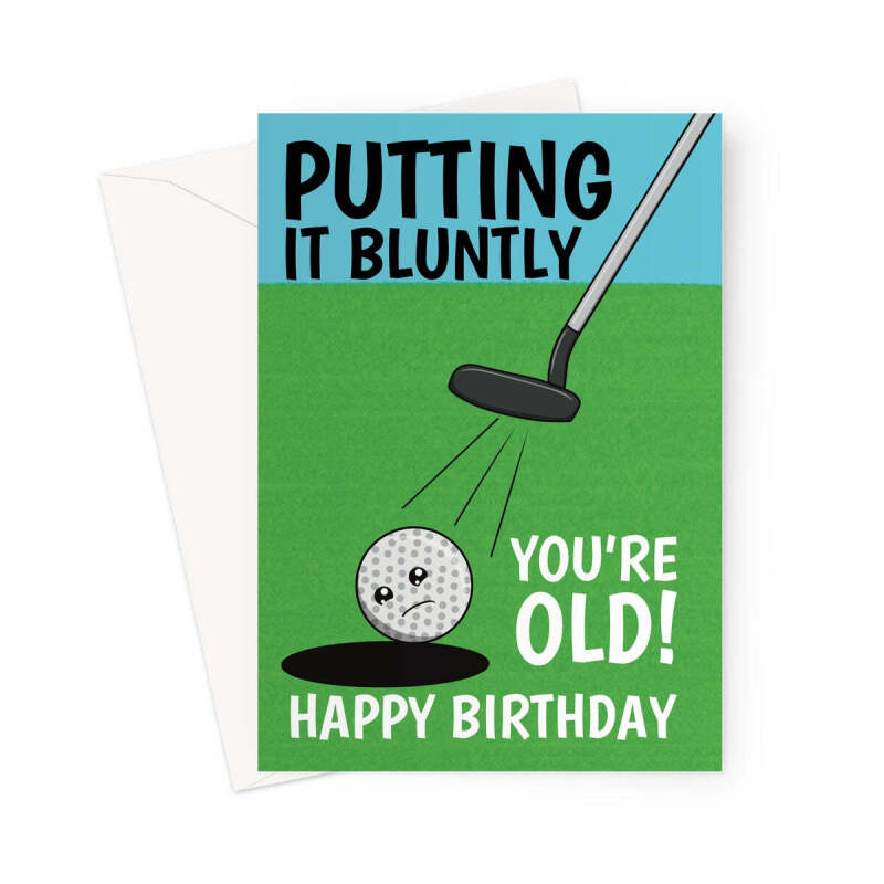 Funny Golf Birthday Card For Him - A5 Portrait - 1 Card