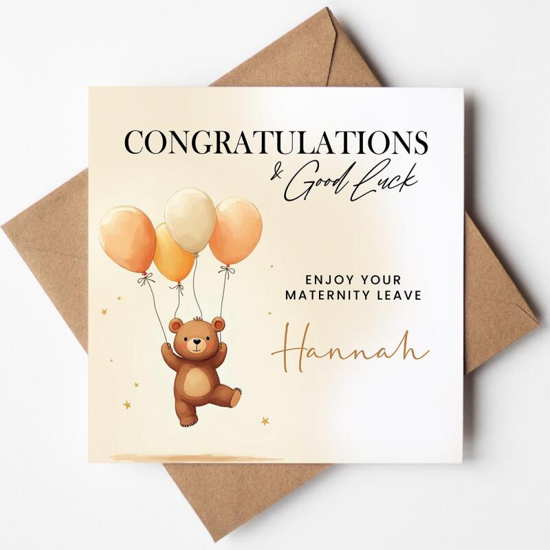 Maternity Leave Card, Congratulations Pregnancy Card Your Leaving us to have a baby card. Best of Luck, New Baby, Congratulations Maternity