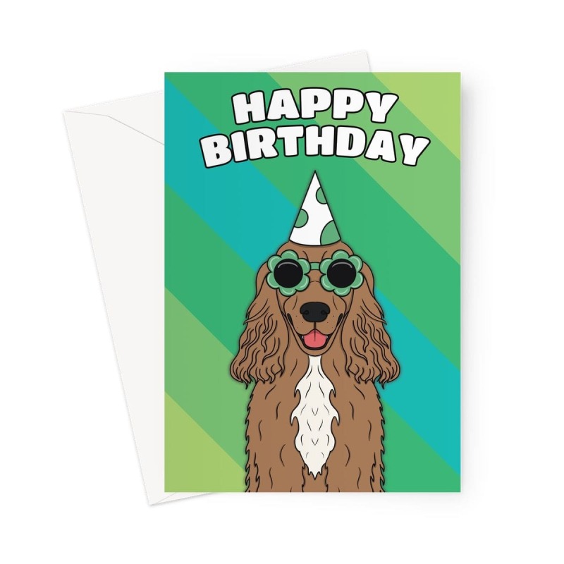 Cocker Spaniel Dog Birthday Card - A5 Portrait - 1 Card