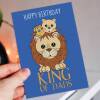 King of Dads lion, lions, lioness, king, crown birthday card for Dad, Father, Daddy, Papa from son, daughter, child (Size A6/A5/A4) - A6: Single card