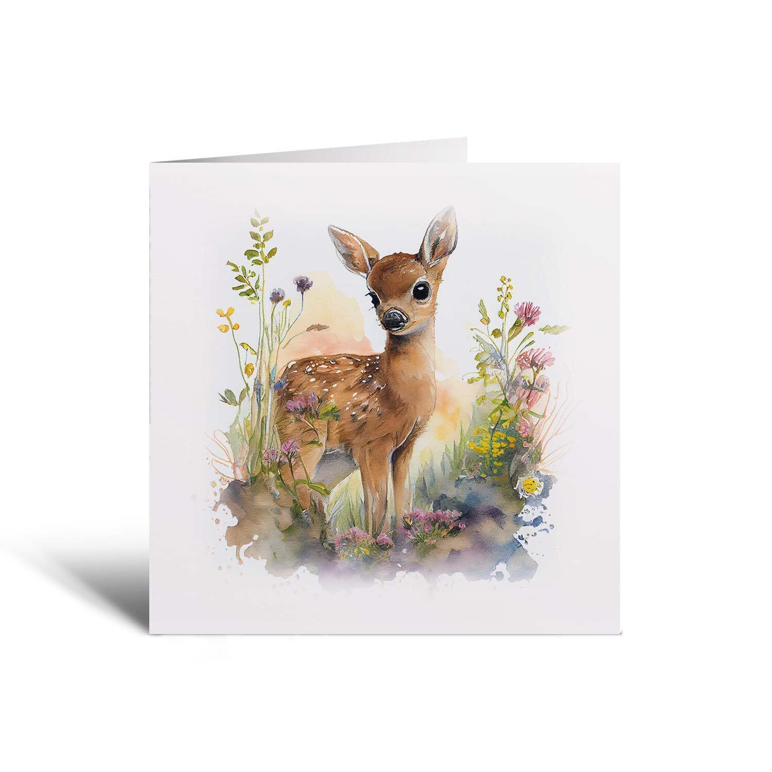 Notelet Card of a Deer For Anyone Any Occasion Card For Her or For Him Card For Birthday or Easter Card Thank You Card - Square (6x6) / Blank Message