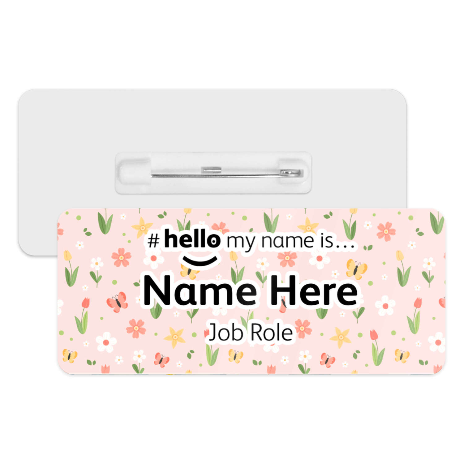 #hello my name is... Name Badge - Spring Flowers & Butterflies